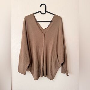 Elegant Tan V-Neck Sweater